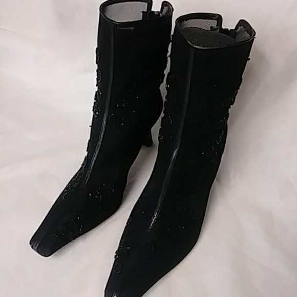 Enzo Angiolini Shoes - Enzo Angiolini Black Bead Ankle Boots